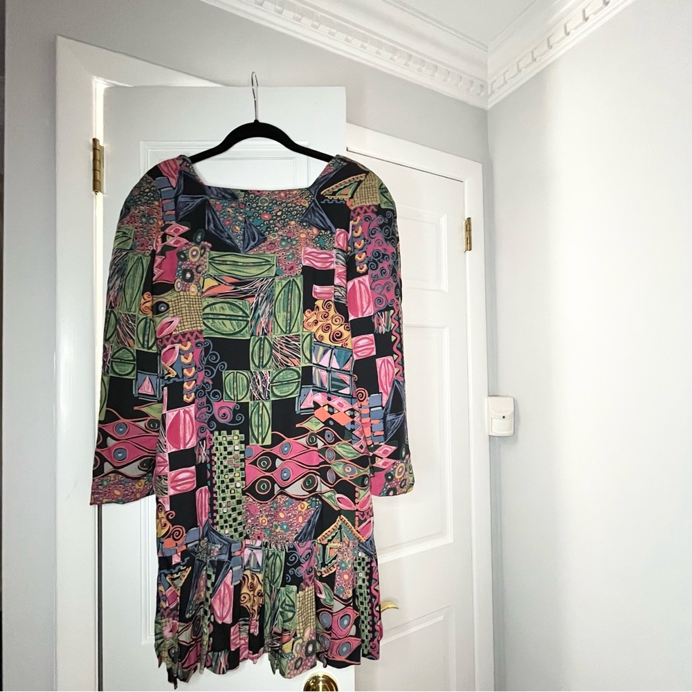 Vibrant Patchwork Midi Dress